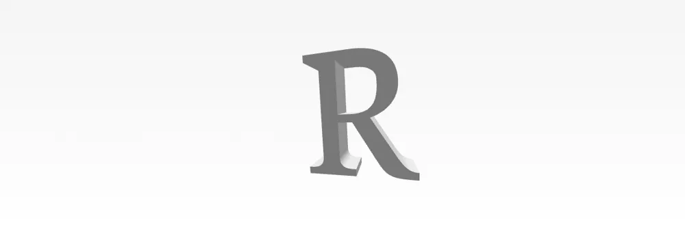 Prop File Picture Letter R large R serif - Free 3D Print Model - MakerWorld