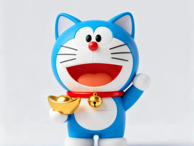 哆啦A梦招财猫 可多色打印