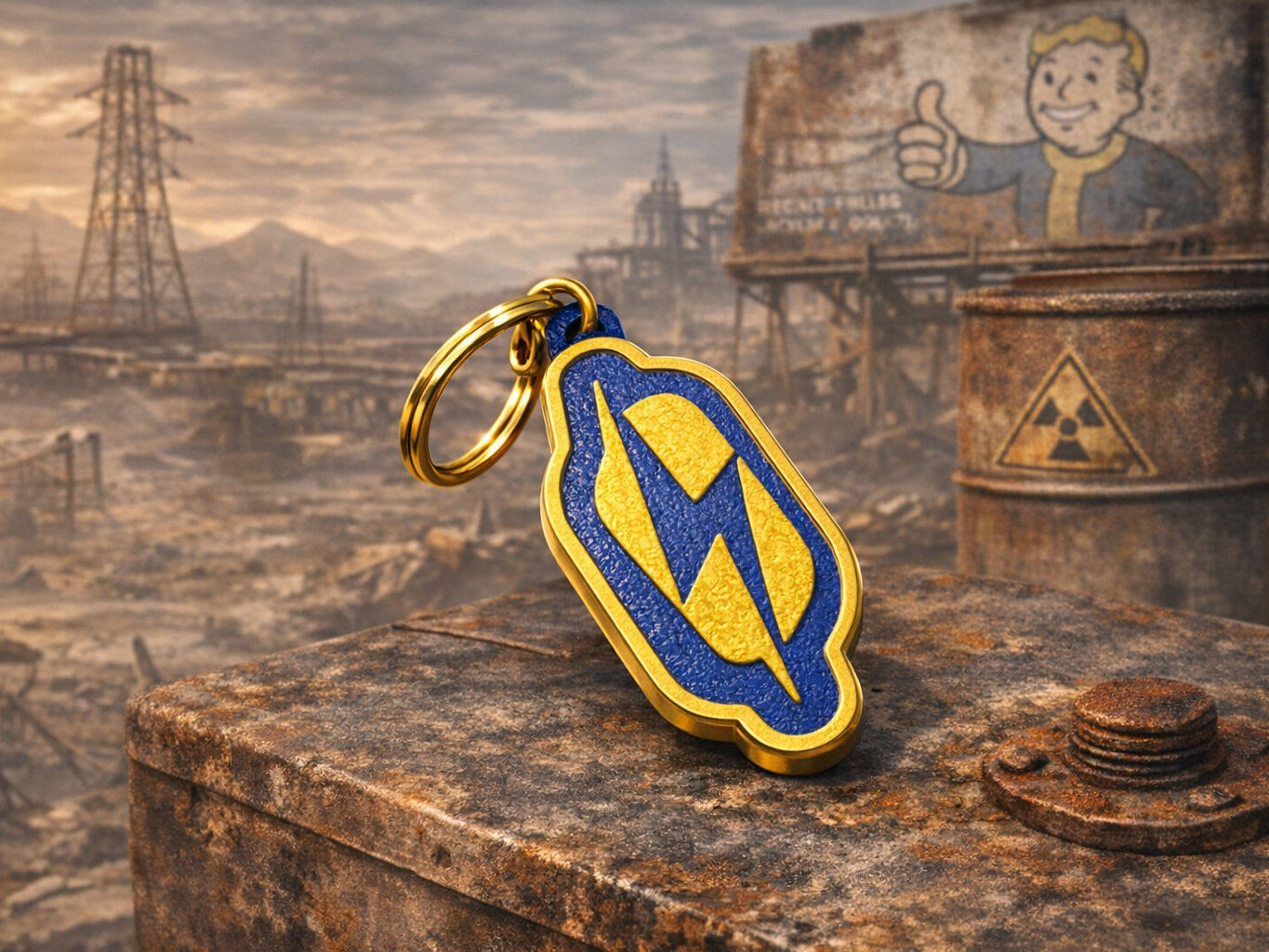 Vault 33 Inspired Keychain | Post-Apocalyptic