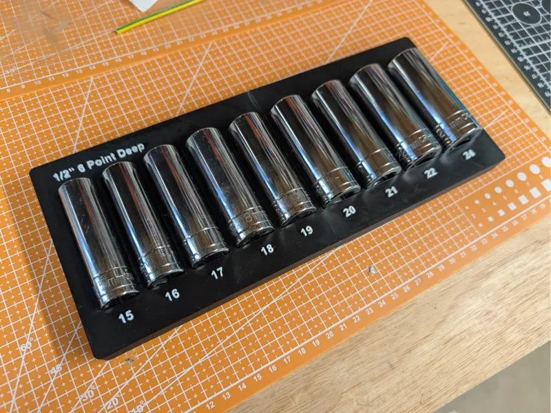 Halfords Advanced 1/2" Deep Sockets - Gridfinity