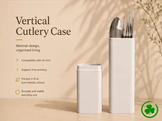 Estuche de cubiertos con tapa vertical