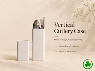 Estuche de cubiertos con tapa vertical