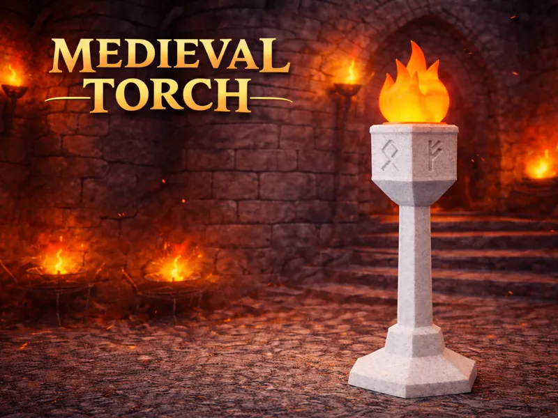 Medieval Stone Torch