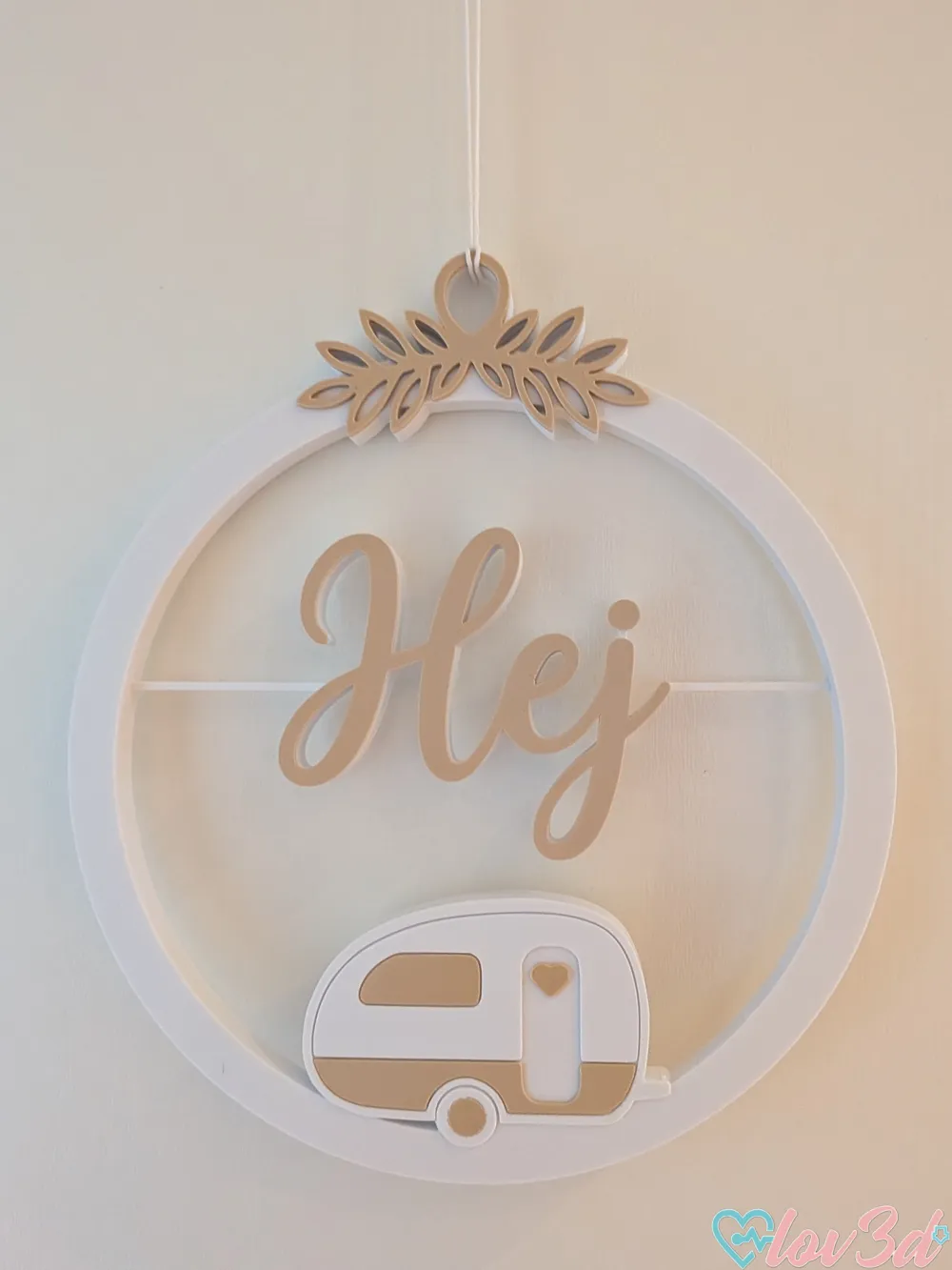 Hej Sign Hej Camper Welcome Sign Wreath - Free 3D Print Model - MakerWorld