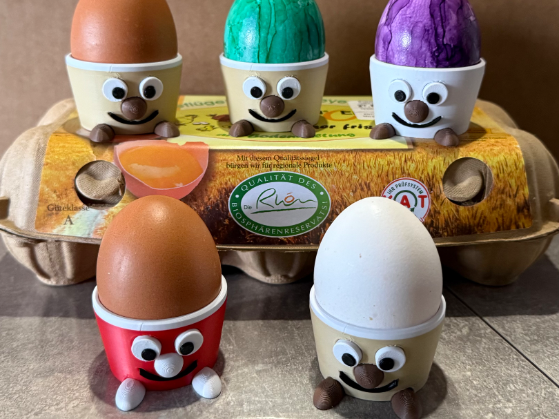 Egg cup with a cute face