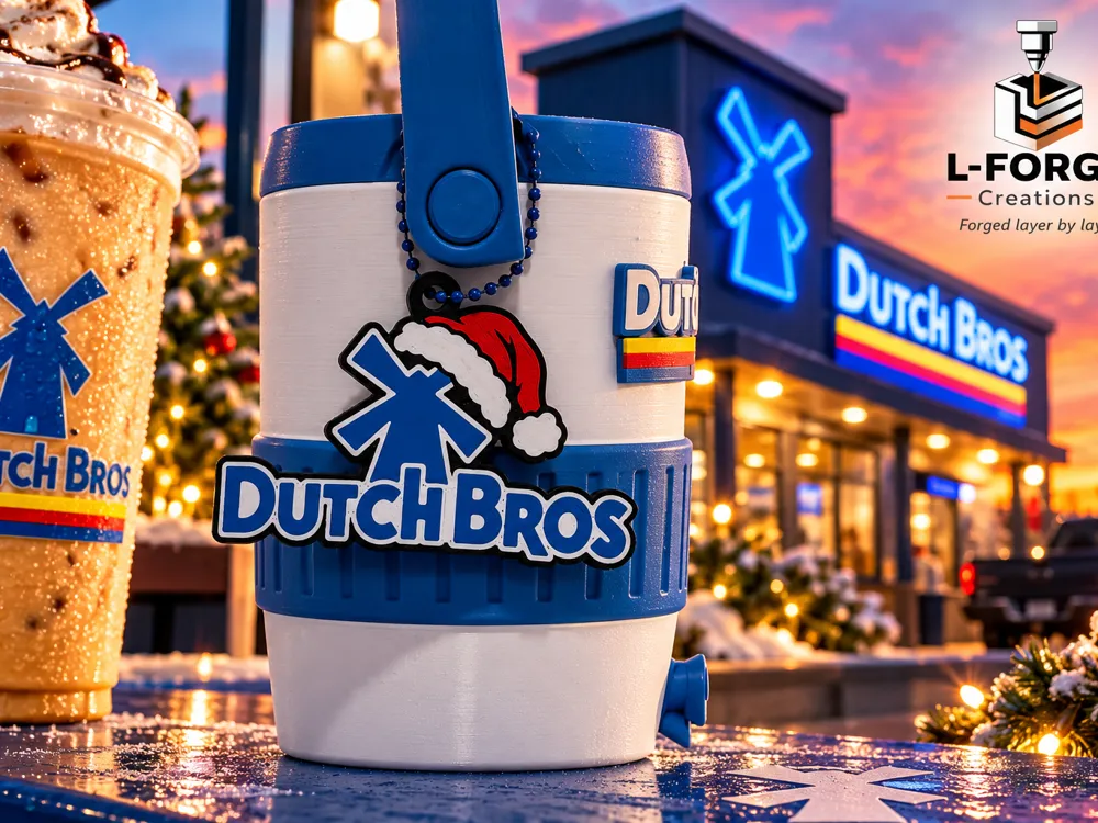 Dutch Bros Santa Hat Keychain - Free 3D Print Model - MakerWorld