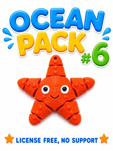 Letrero o emblema decorativo: Cute Starfish – Ocean Pack #6 | Print-in-Place — vista de referencia 2