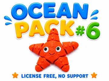 Letrero o emblema decorativo: Cute Starfish – Ocean Pack #6 | Print-in-Place — vista de referencia 3