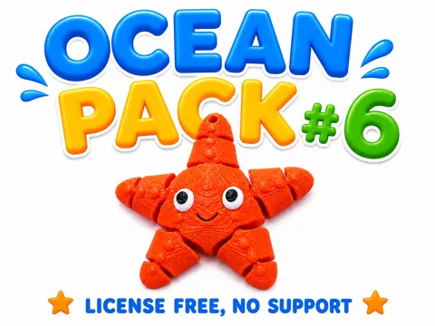 Letrero o emblema decorativo: Cute Starfish – Ocean Pack #6 | Print-in-Place — referencia de MakerWorld