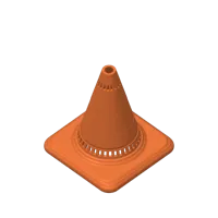 Cône de chantier miniature orange et blanc — photo 3