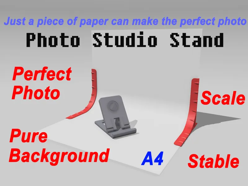 Photo Studio Stand with Scale [A4]（带刻度的拍照背景板）