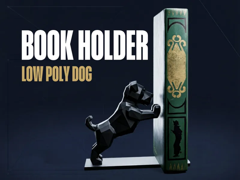 Book Stopper: Low Poly Dog