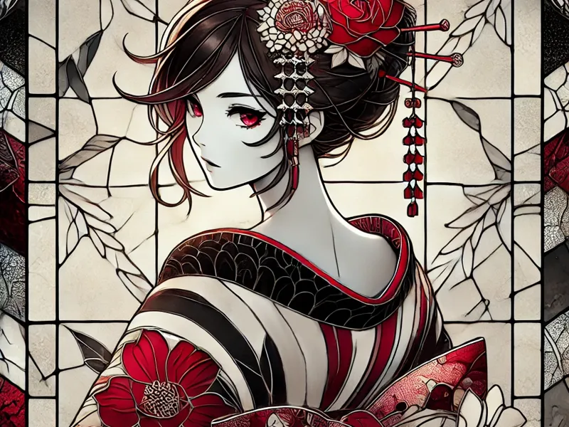 Stained Glass Geisha 