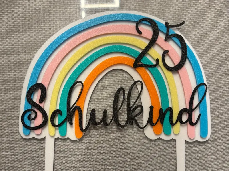 Regenbogen Einschulung Tortendeko
