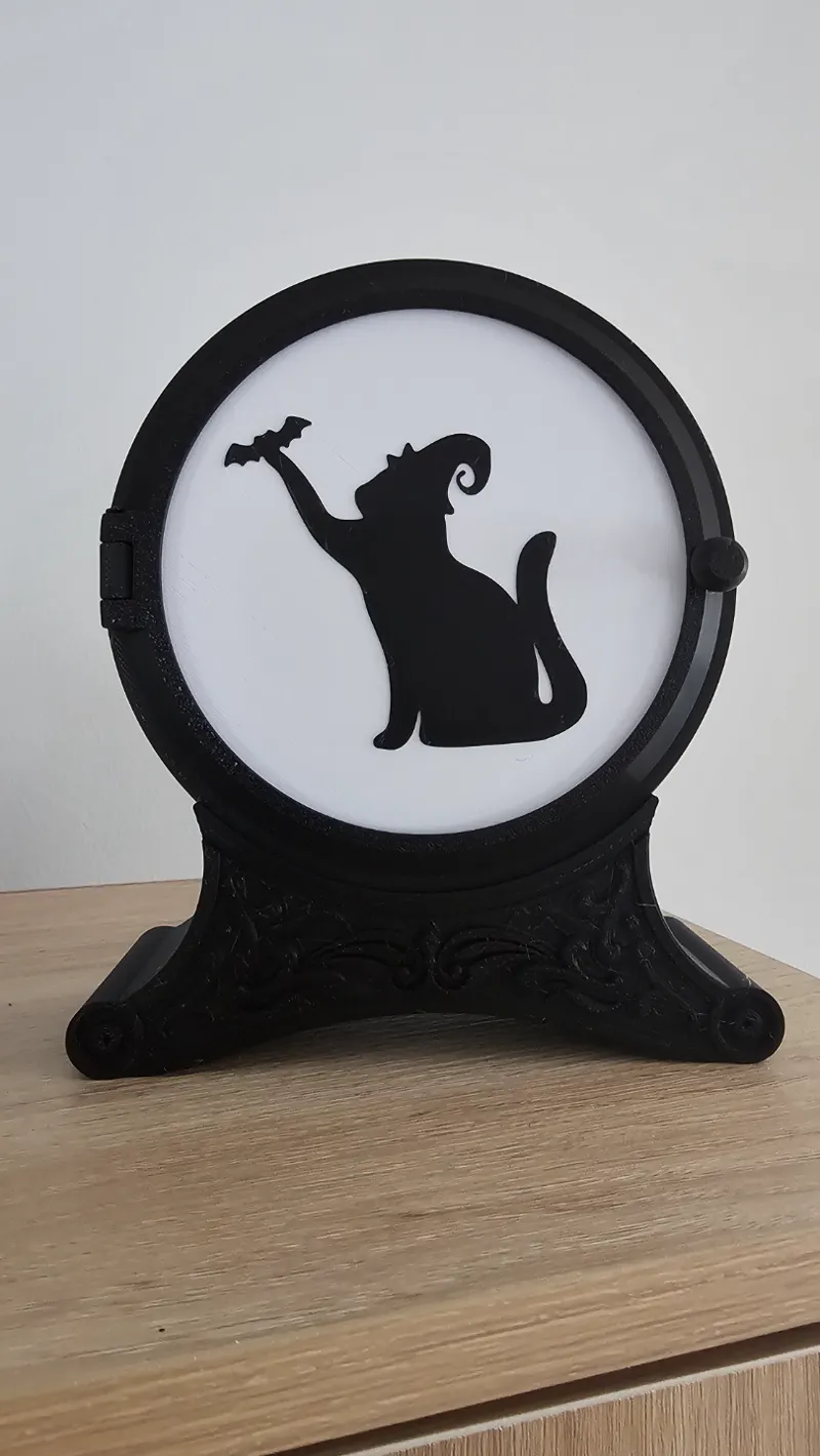 Witch Cat Scene for Halloween Tea Light Display