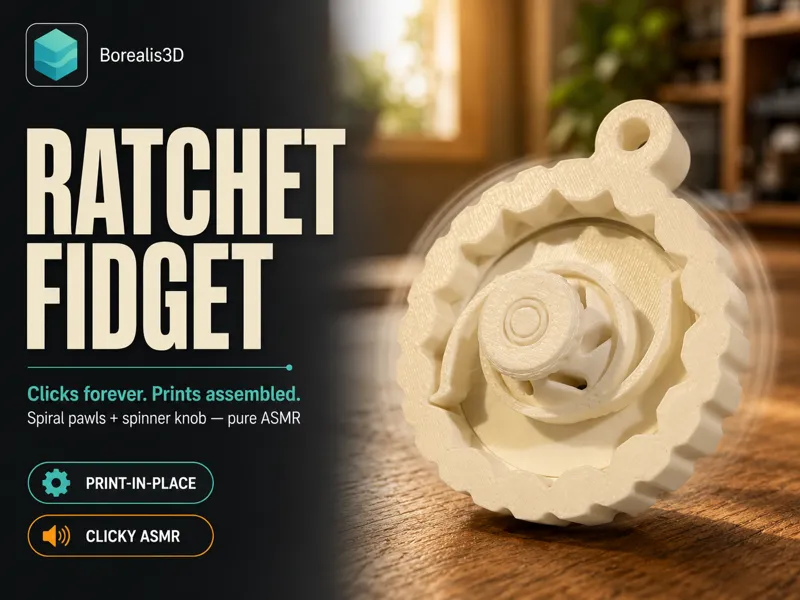 Clicky Ratchet Fidget – Print-in-place