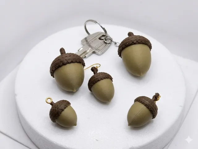 Acorn (earrings, keychain and decoration)