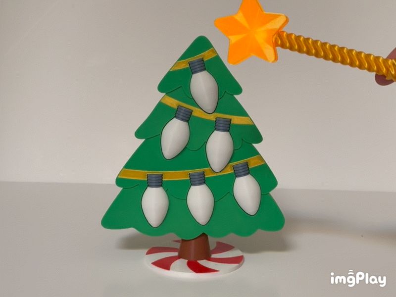 Christmas Tree with Lights & Star Wand