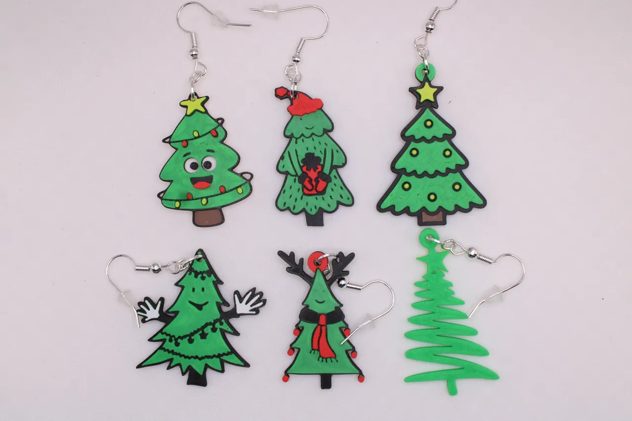 Christmas Tree Earrings view 2