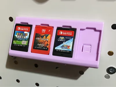 Switch/Switch 2 Game Cartridge Storage Slot for 30mm Pegboard