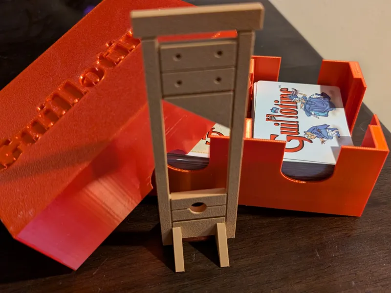 Guillotine Card Game Storage with Guillotine