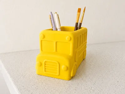 School Bus Pencil Holder | Desk Organizer