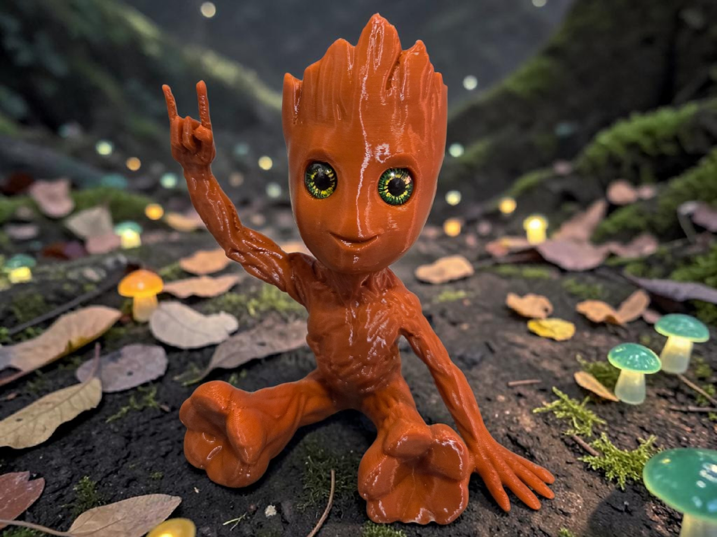 Heavy Metal Groot - 6mm + 8mm glass eye compatible