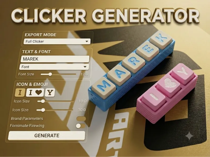 Parametric Fidget Clicker – Mechanical Keychain