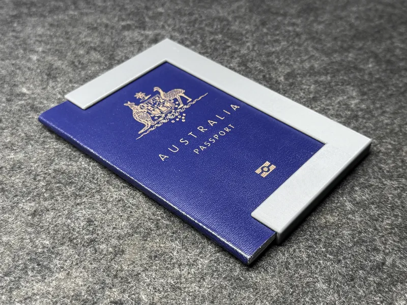 Australian Passport Shape Retainer / Sleeve