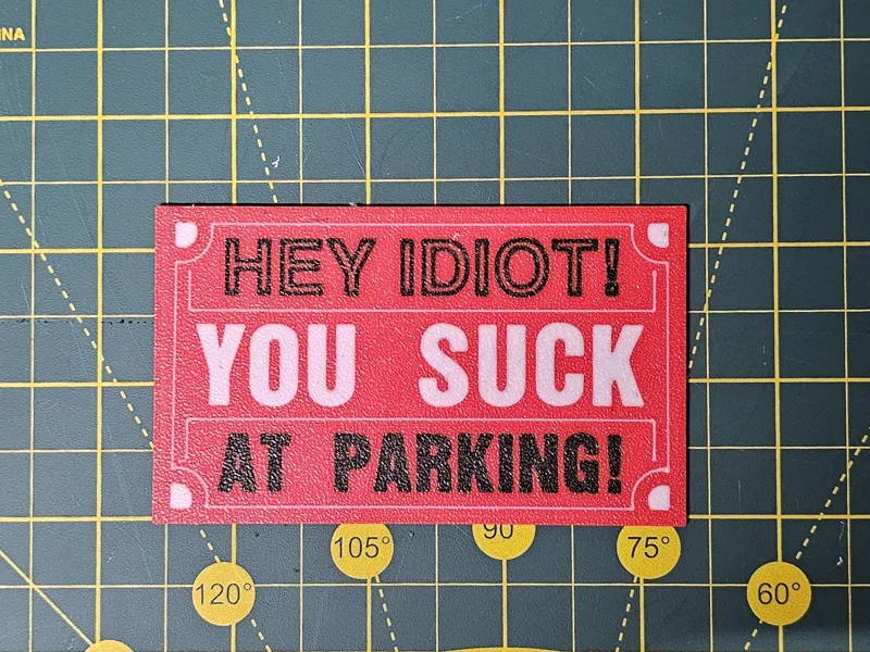 Hey Idiot! You Suck at Parking Gag Sign!
