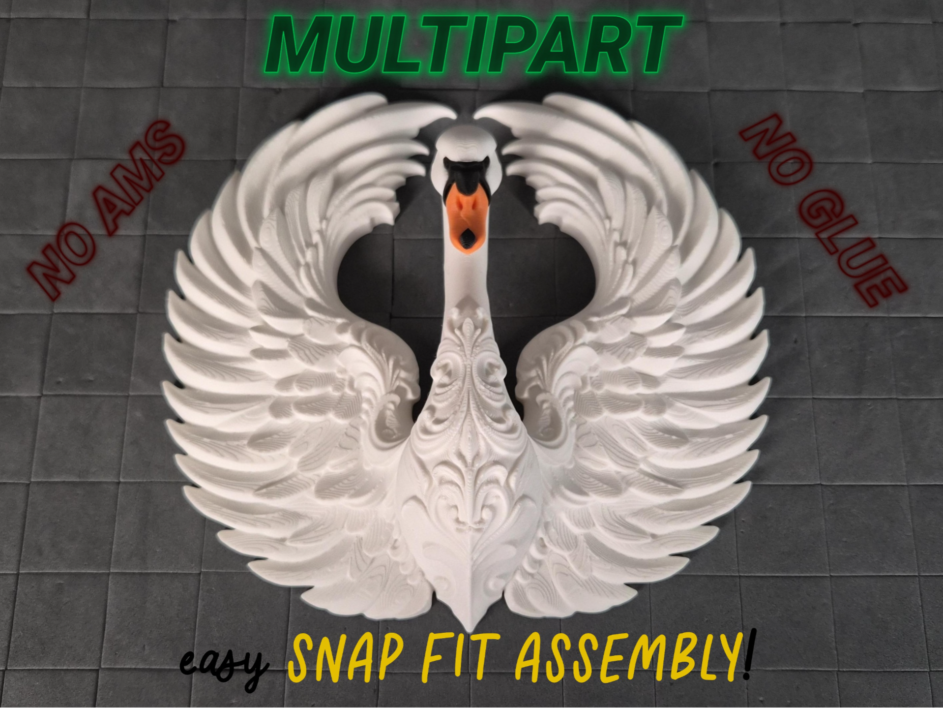 Ornate Swan Crest | Multicolor Multipart no AMS