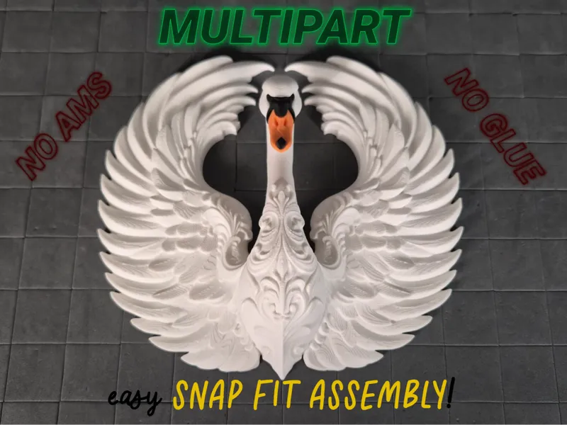 Ornate Swan Crest | Multicolor Multipart no AMS