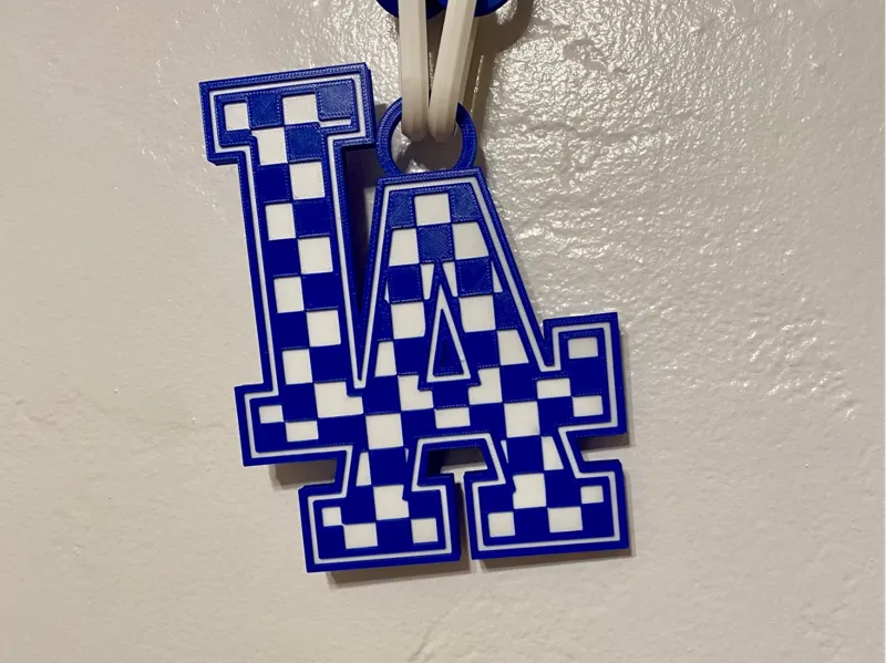 Checker Print LA Dodgers Hype Chain Pendant