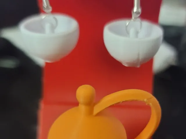 Gourd and Tea Set Earrings (No Supports)