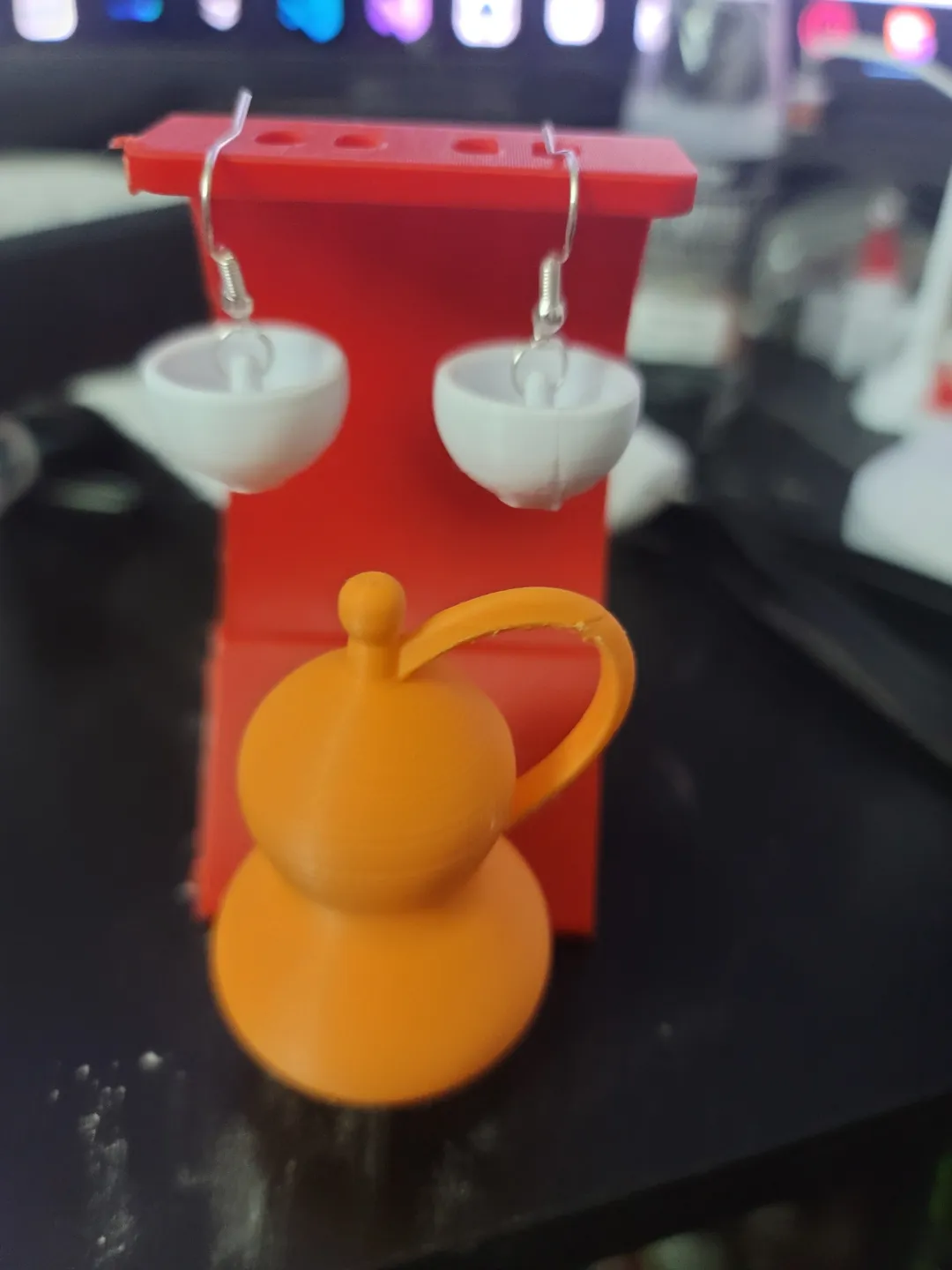 Gourd and Tea Set Earrings (No Supports) view 3