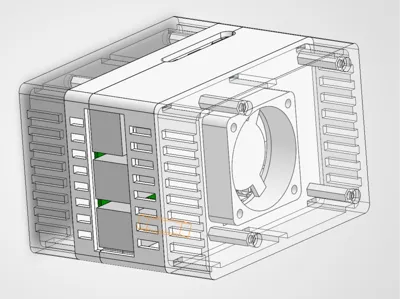 Pi5 Stand Case 2x40mmFan GeekwormX1001 NVMe Shield