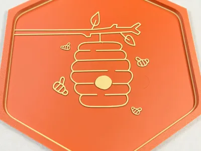 Hex Bee Wall Art Set 
