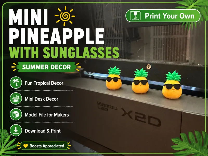 Mini Pineapple with Sunglasses – Summer Decor