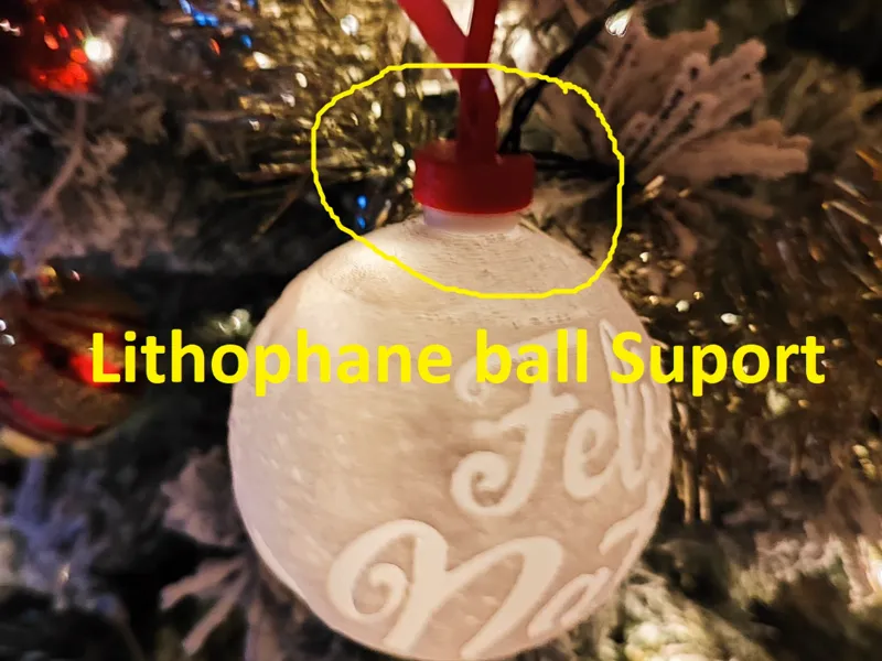 Lithophane christmas ball support
