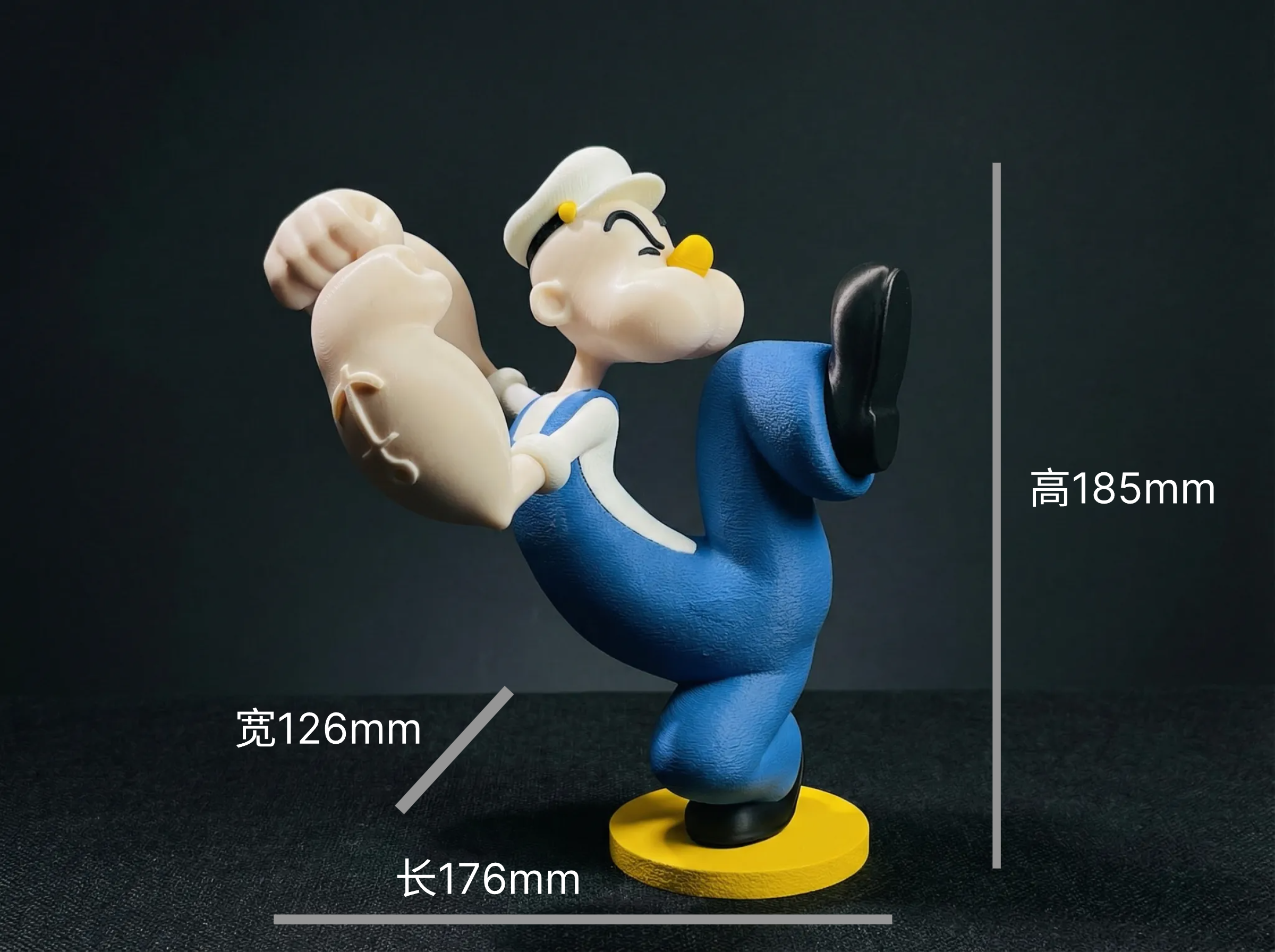 Miniatura 1 do modelo 3D 大力水手Popeye（深度拆件/分色/无需AMS）