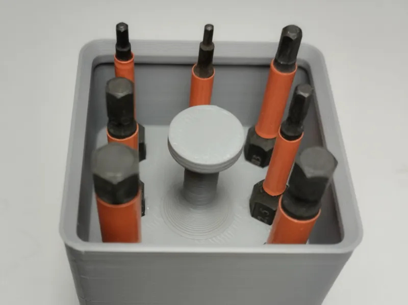 Gridfinity Hex Bit Bin 1x1x6