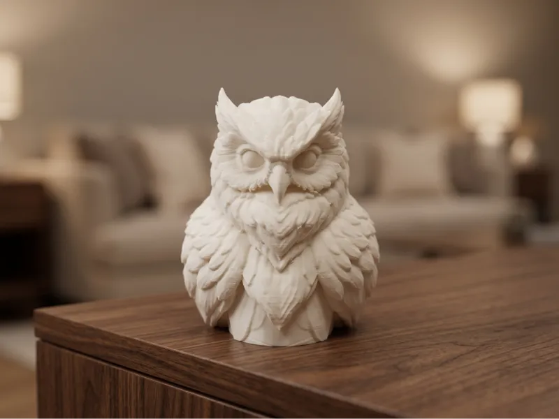 Feathered Owl Bust - Decorative Owl Bust