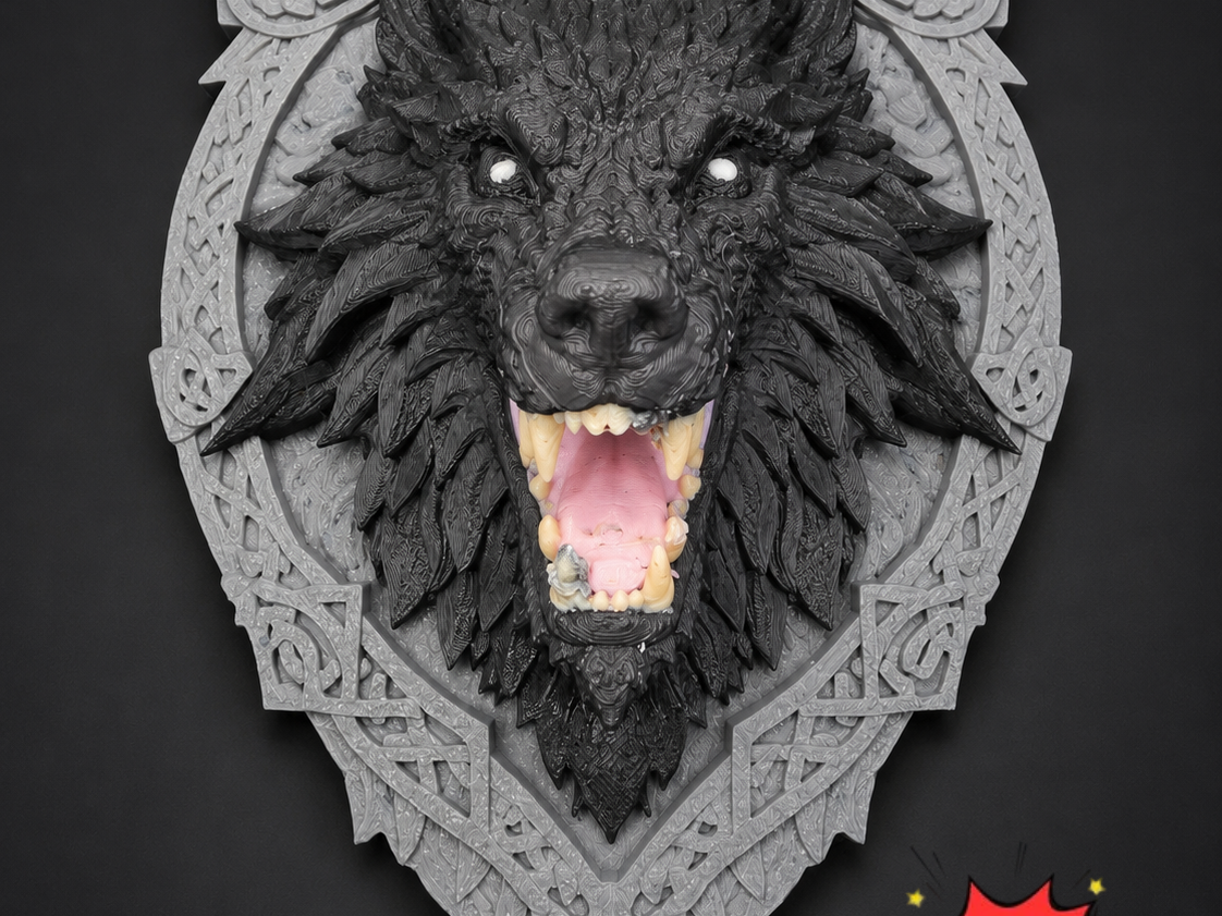 Wolf Head Wall Plaque