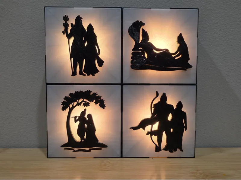 Hindu Gods & Goddesses Tile Lamp