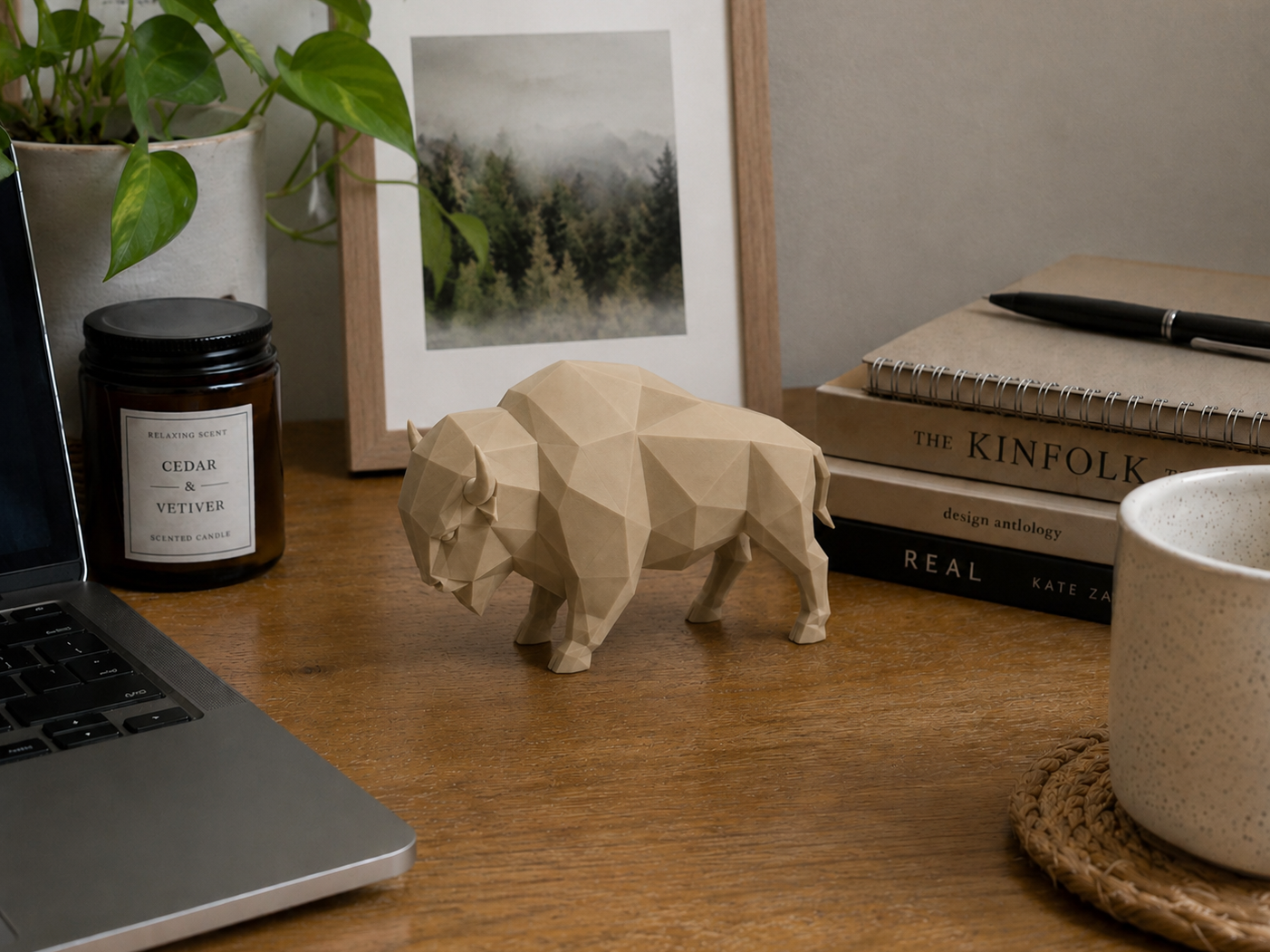 Polygon Bison | Low Poly Wildlife Sculpture