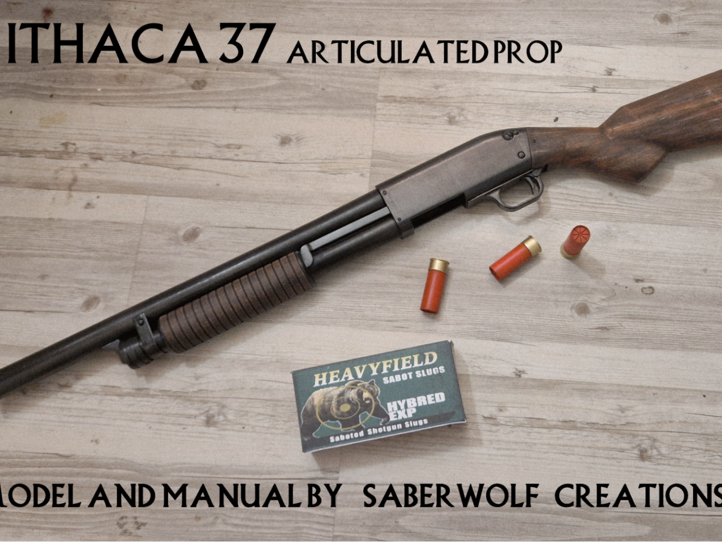 Ithaca 37 Toy Replica Prop Shotgun articulated 