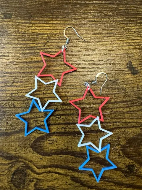 Red, White, and Blue Star Earrings view 3