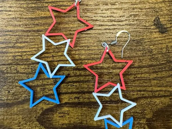 Red, White, and Blue Star Earrings