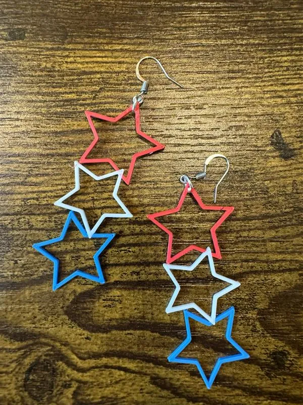 Red, White, and Blue Star Earrings view 2