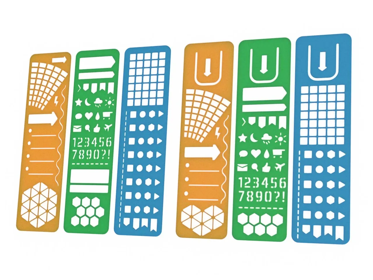 Bookmark Size Bullet journal Stencil - Set of 3 view 2